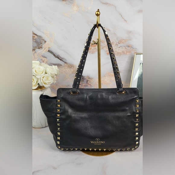 VALENTINO LEATHER ROCKSTUD SATCHEL - Picture 13 of 15